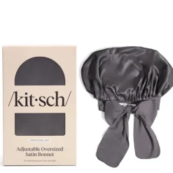 Hot KITSCH Adjustable Oversized Satin Bonnet Haze BlueCharcoalAura