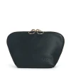 Sale Kusshi Black Leather Makeup Bag