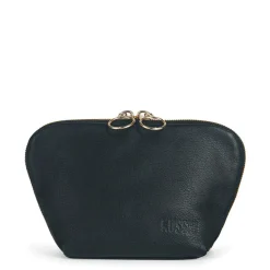 Sale Kusshi Black Leather Makeup Bag