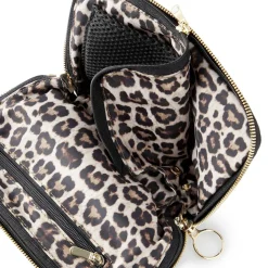 Sale Kusshi Black Leather Makeup Bag