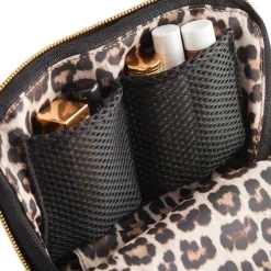 Sale Kusshi Black Leather Makeup Bag