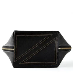 Sale Kusshi Black Leather Makeup Bag