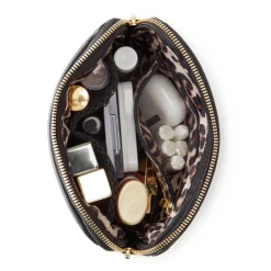 Sale Kusshi Black Leather Makeup Bag