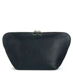 Sale Kusshi Black Leather Makeup Bag