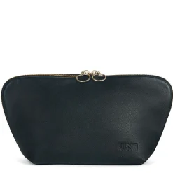 Sale Kusshi Black Leather Makeup Bag