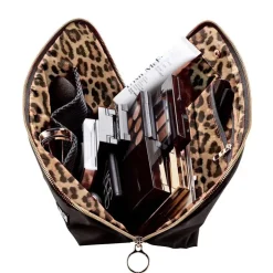 Sale Kusshi Black Leather Makeup Bag