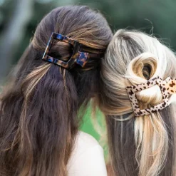 Clearance TELETIES Blonde Tortoise Flat Square Clip