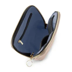 Sale Kusshi Blush Pink Leather Makeup Bag