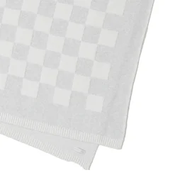 Sale Barefoot Dreams CozyChic Cotton Checkered Throw GrayEucalyptusFauna