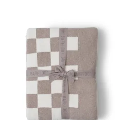 Sale Barefoot Dreams CozyChic Cotton Checkered Throw GrayEucalyptusFauna