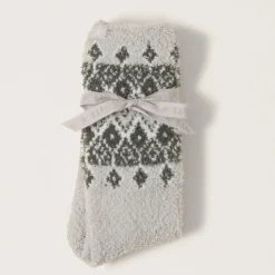 Clearance Barefoot Dreams CozyChic® Fair Isle Socks PearlMistMoonbeam