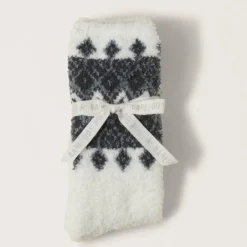 Clearance Barefoot Dreams CozyChic® Fair Isle Socks PearlMistMoonbeam