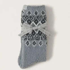 Clearance Barefoot Dreams CozyChic® Fair Isle Socks PearlMistMoonbeam