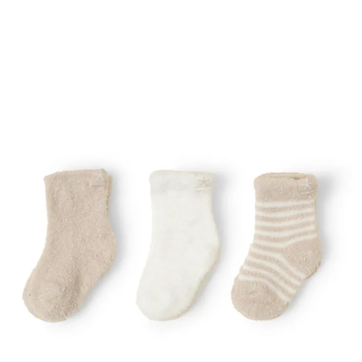 New Barefoot Dreams CozyChic Lite Infant 3 Pack Sock Set