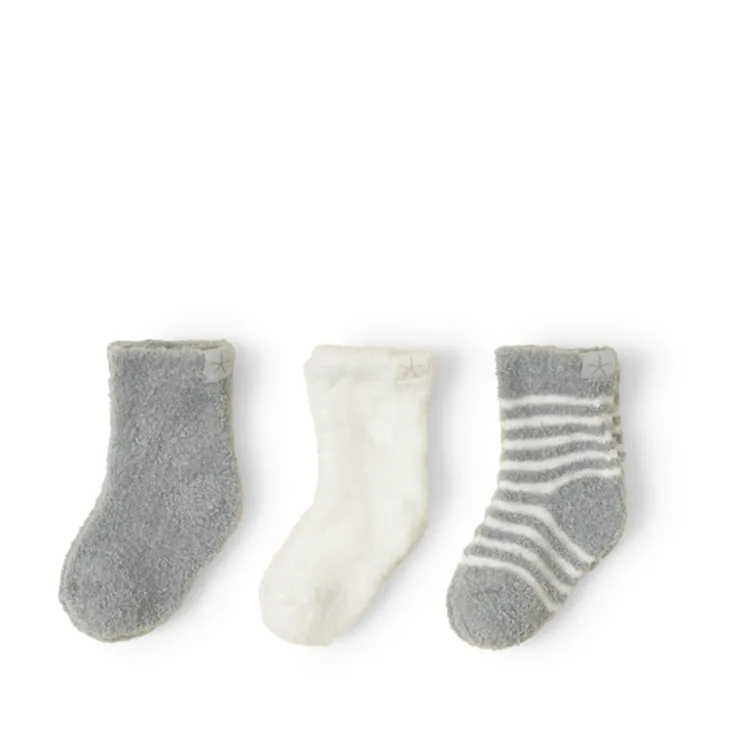 New Barefoot Dreams CozyChic Lite Infant 3 Pack Sock Set