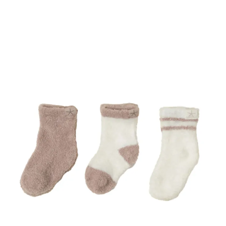 New Barefoot Dreams CozyChic Lite Infant 3 Pack Sock Set