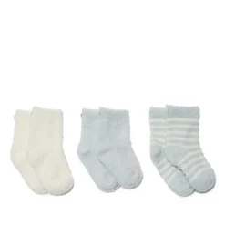 Hot Barefoot Dreams CozyChic Lite Infant Sock Set - Blue/Pearl