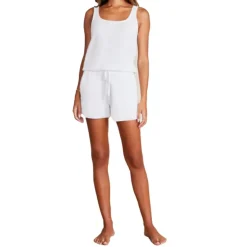 Clearance Barefoot Dreams CozyChic Ultra Lite® Rib Inset Shorts Sea SaltStone