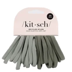 Clearance KITSCH Eco-Friendly Nylon Hair Elastics BlackBlushEucalyptus