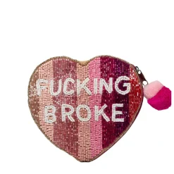 Sale La Chic Designs F*cking Broke Beaded Coin Pouch