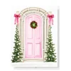 Fashion TEA AND BECKY Festive Pink Door Christmas Card