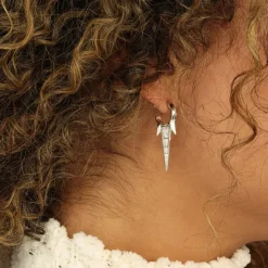 New Melinda Maria Gabriella Baguette Triple Spike Earrings