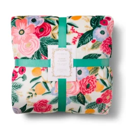 New RIFLE PAPER CO. Garden Party Fleece Blanket