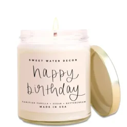 Fashion SWEET WATER DECOR Happy Birthday Soy Candle