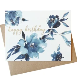 New Abigail Jayne Design Indigo Floral Birthday Card