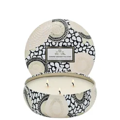 Hot Voluspa Jasmine Midnight Blooms 3 Wick Tin Candle