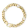 Fashion Melinda Maria Julian Triple Diamond Cuban Chain Bracelet