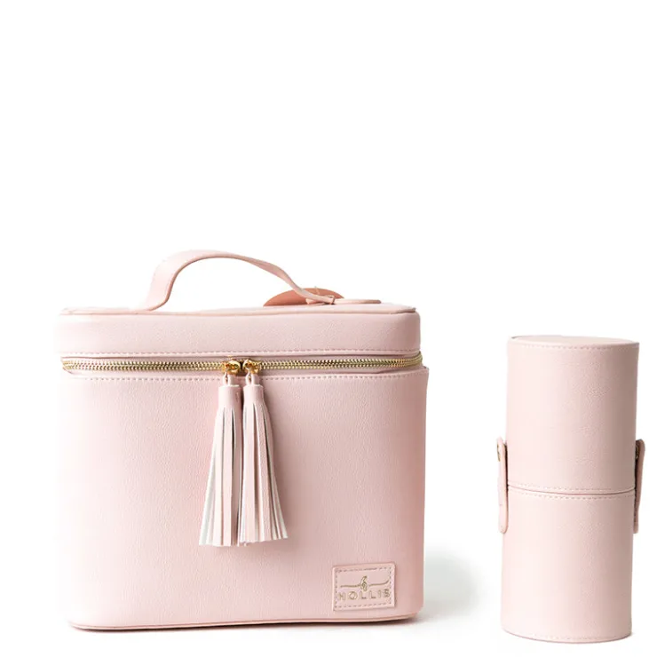 New Hollis Lux Cosmetic Bag LeopardBlushNudeHot PinkPixie Pink