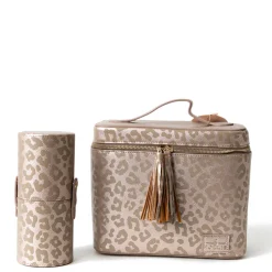 New Hollis Lux Cosmetic Bag LeopardBlushNudeHot PinkPixie Pink