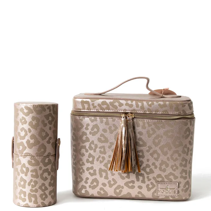New Hollis Lux Cosmetic Bag LeopardBlushNudeHot PinkPixie Pink