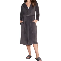 Clearance Barefoot Dreams LuxeChic Hooded Robe CarbonDeep Taupe