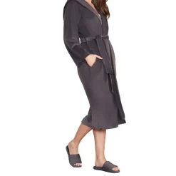 Clearance Barefoot Dreams LuxeChic Hooded Robe CarbonDeep Taupe