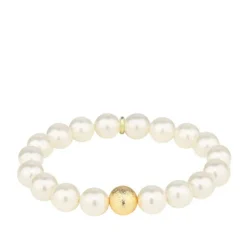 Hot BUDHAGIRL Mala Beaded Bracelet - White Pearl