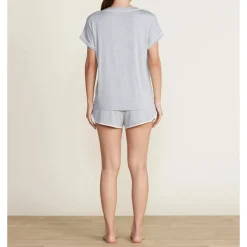 Best Barefoot Dreams Malibu Collection® Soft Jersey Piped Lounge Set