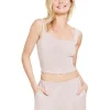 New Barefoot Dreams Malibu Collection® Ultra Soft Rib Crop Tank