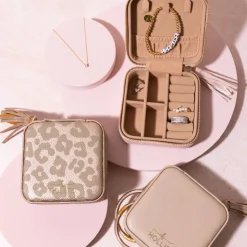 Outlet Hollis Mini Jewelry Organizer BlushNudeLeopard