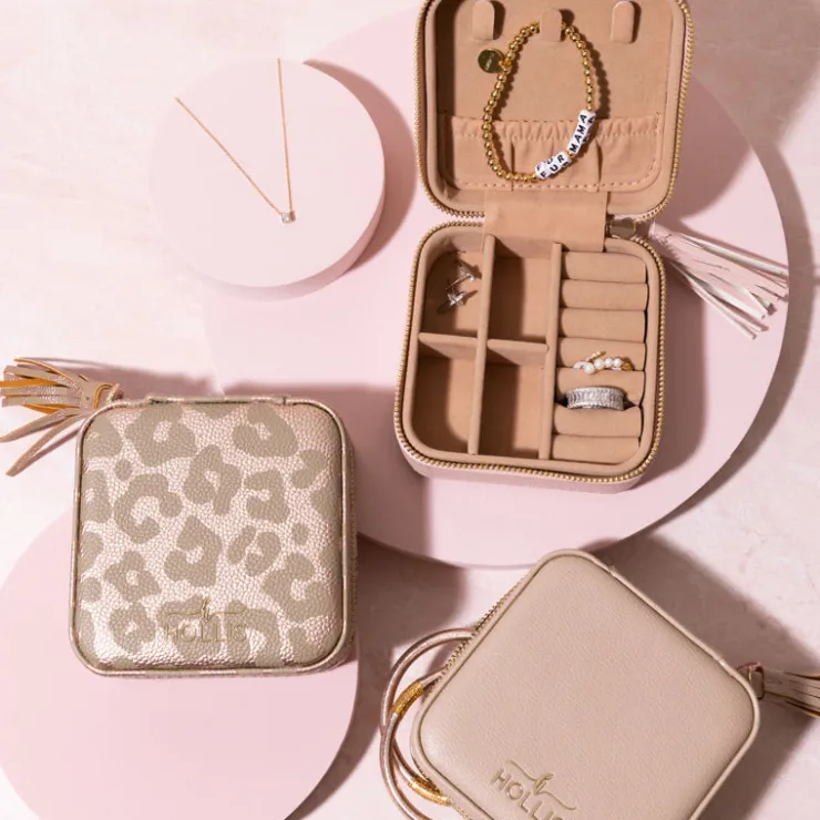 Outlet Hollis Mini Jewelry Organizer BlushNudeLeopard