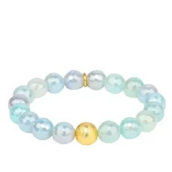 New BUDHAGIRL Mélange Beaded Bracelet FoamSnowFlameScarlet