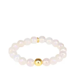 New BUDHAGIRL Mélange Beaded Bracelet FoamSnowFlameScarlet