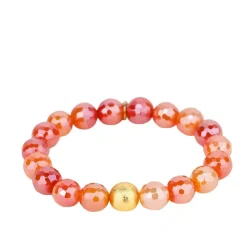 New BUDHAGIRL Mélange Beaded Bracelet FoamSnowFlameScarlet