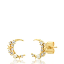 New Tai Rittichai Moon & Star Pearl and CZ Studs