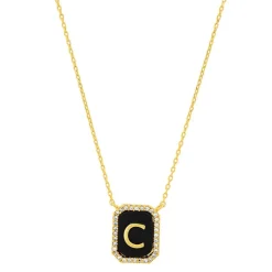 Best Tai Rittichai Onyx Monogram Pendant Necklace ABCDEFGHKLMNORSTVW