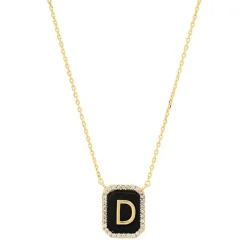 Best Tai Rittichai Onyx Monogram Pendant Necklace ABCDEFGHKLMNORSTVW