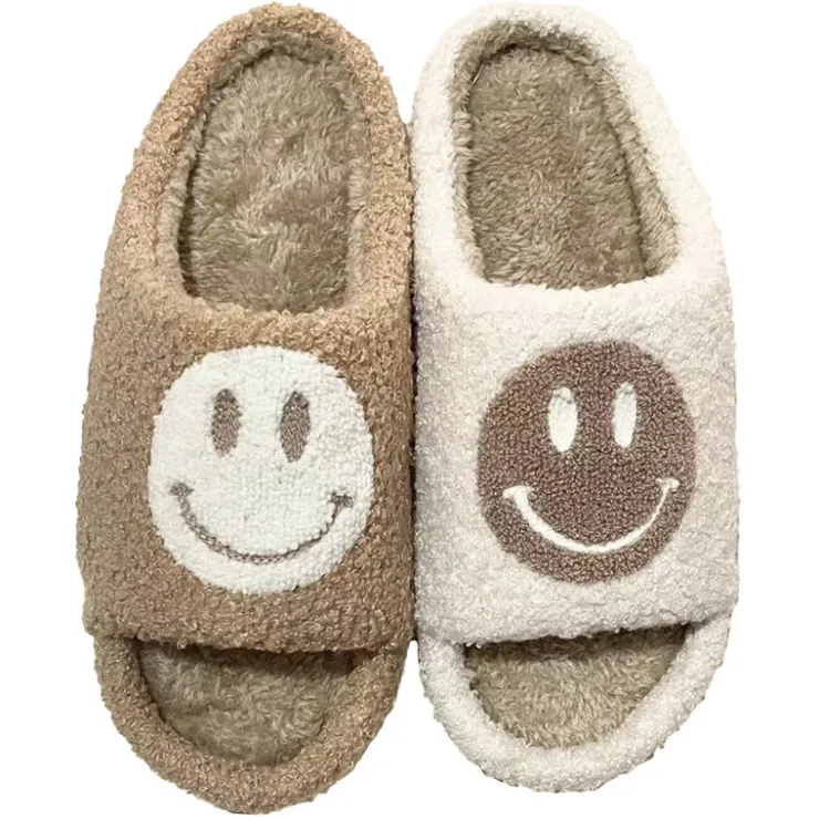 Outlet Miss Sparkling Open Toe Slippers - Happy Face