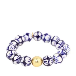 Sale BUDHAGIRL Porcelain Beaded Bracelet LotusDouble Health & LuckFlame