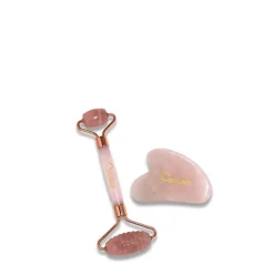 Hot Osmosis Rose Quartz Facial Roller & Gua Sha Set